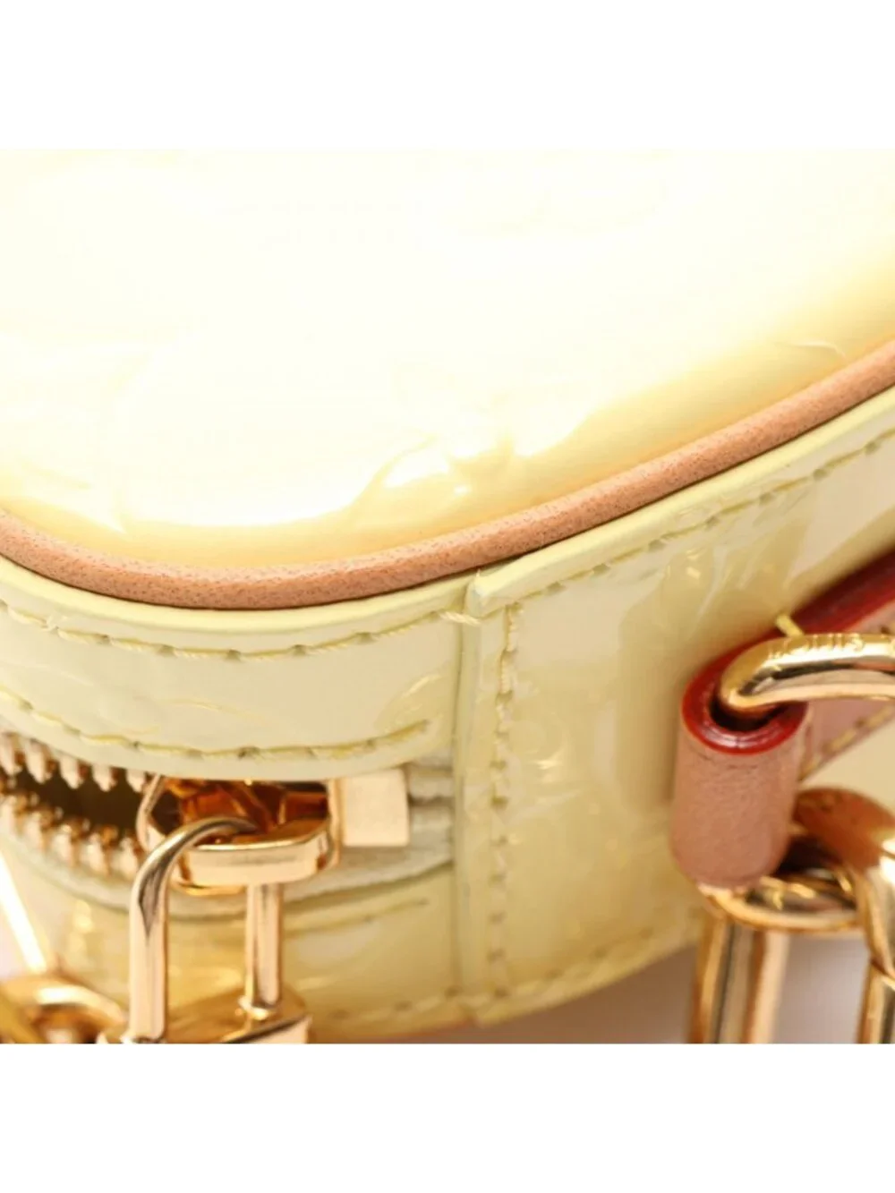 Louis Vuitton Handbag Croissant PM Monogram Vernis 2-Way Patent Yellow Leather